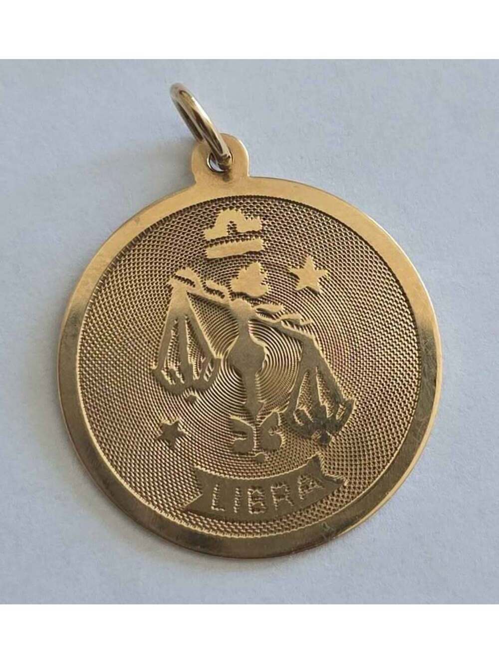 Vintage 10k Libra Medallion Pendant